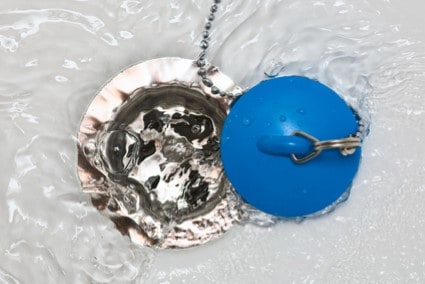 Drain in a bathroom. drain plug